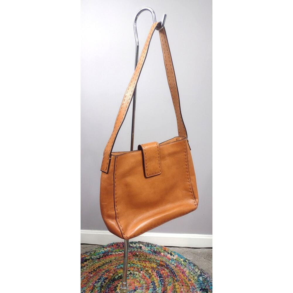 Vintage Fossil Light Brown Leather Shoulder Bag